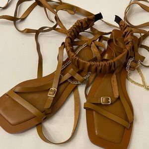Zara Chain Lace-up Sandal